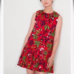 Kate Spade Botanical Garden Pleated Shift Dress Size Large